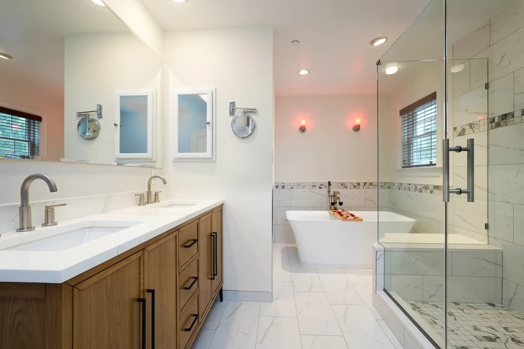 Primary bathroom Mark had redone before listing 6208 Wiscasset Road in Bethesda